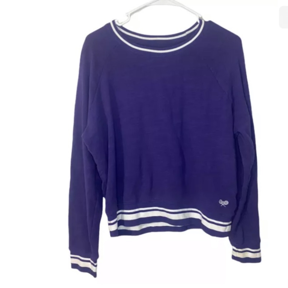 J Crew Vintage cotton terry crewneck pullover with tennis embroidery - Picture 2 of 8